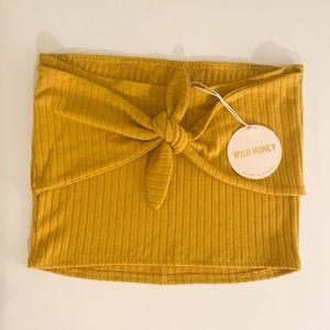Wild Honey yellow/gold knotted tube top